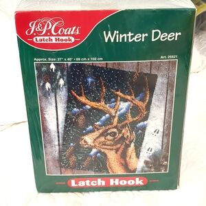 Vintage J. & P. Coats 1998 Winter Deer Latch Hook Kit
